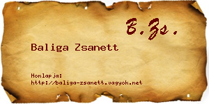 Baliga Zsanett névjegykártya